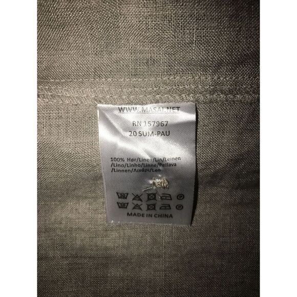 Masai Copenhagen Janica Linen Jacket Sz Large Front Square Pockets Tan Beige - Picture 7 of 8